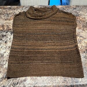 Brown Knit Cowl Neck Sweater